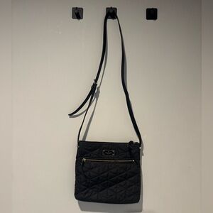 Kate Spade Elegant Black Quilted Crossbody Bag with Gold Hardware